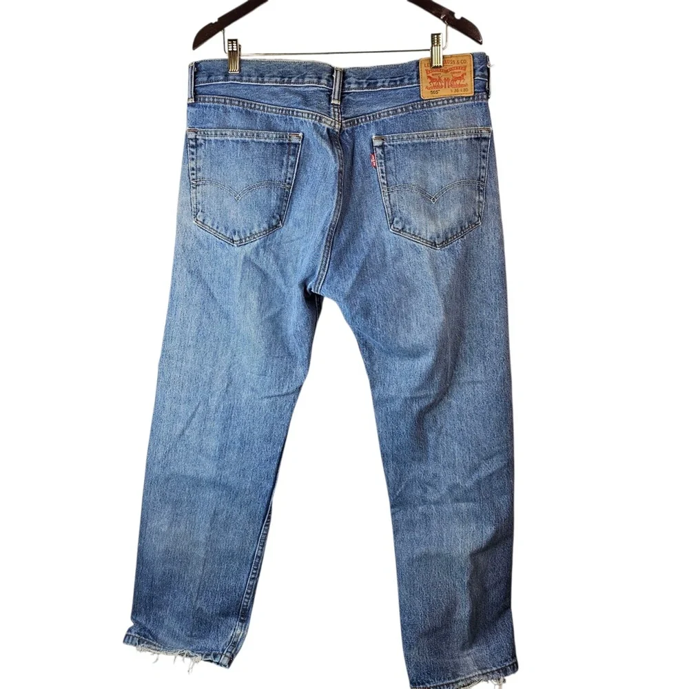 Levi's 505 Regular Fit Straight Leg Jeans Men's 36x30 Classic Blue Denim